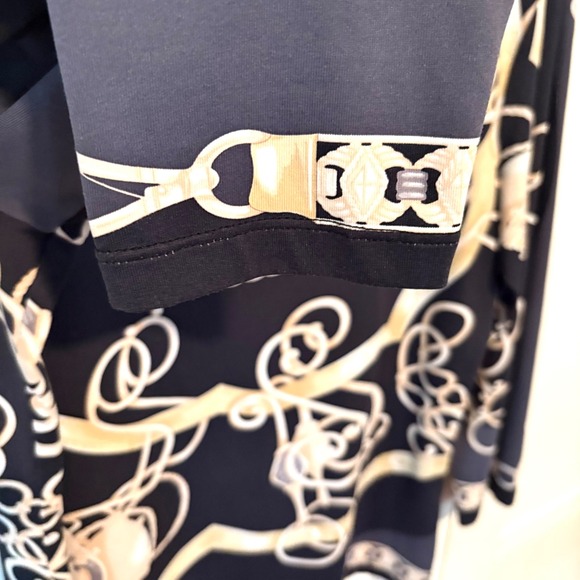 J. McLaughlin Women's Black Khaki Chain Print Catalina Cloth Top in Size S‎ - Picture 7 of 11